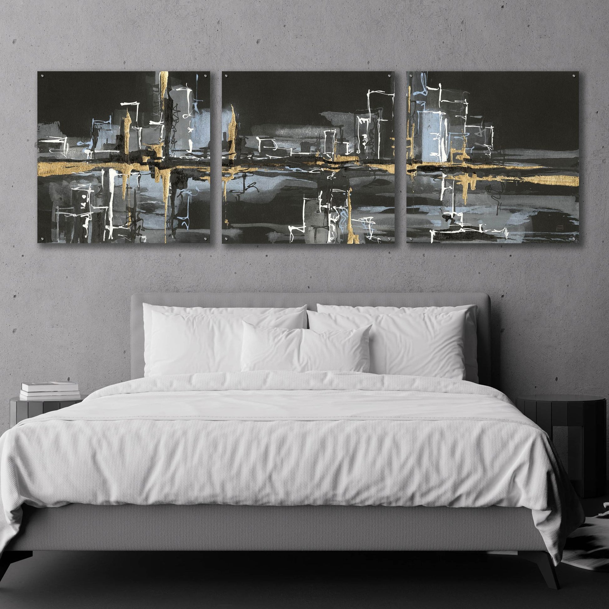 Epic Art 'Urban Gold II' by Chris Paschke, 3 Piece Set,108x36