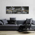 Urban Gold II by Chris Paschke - 72x24 acrylic wall art in a room