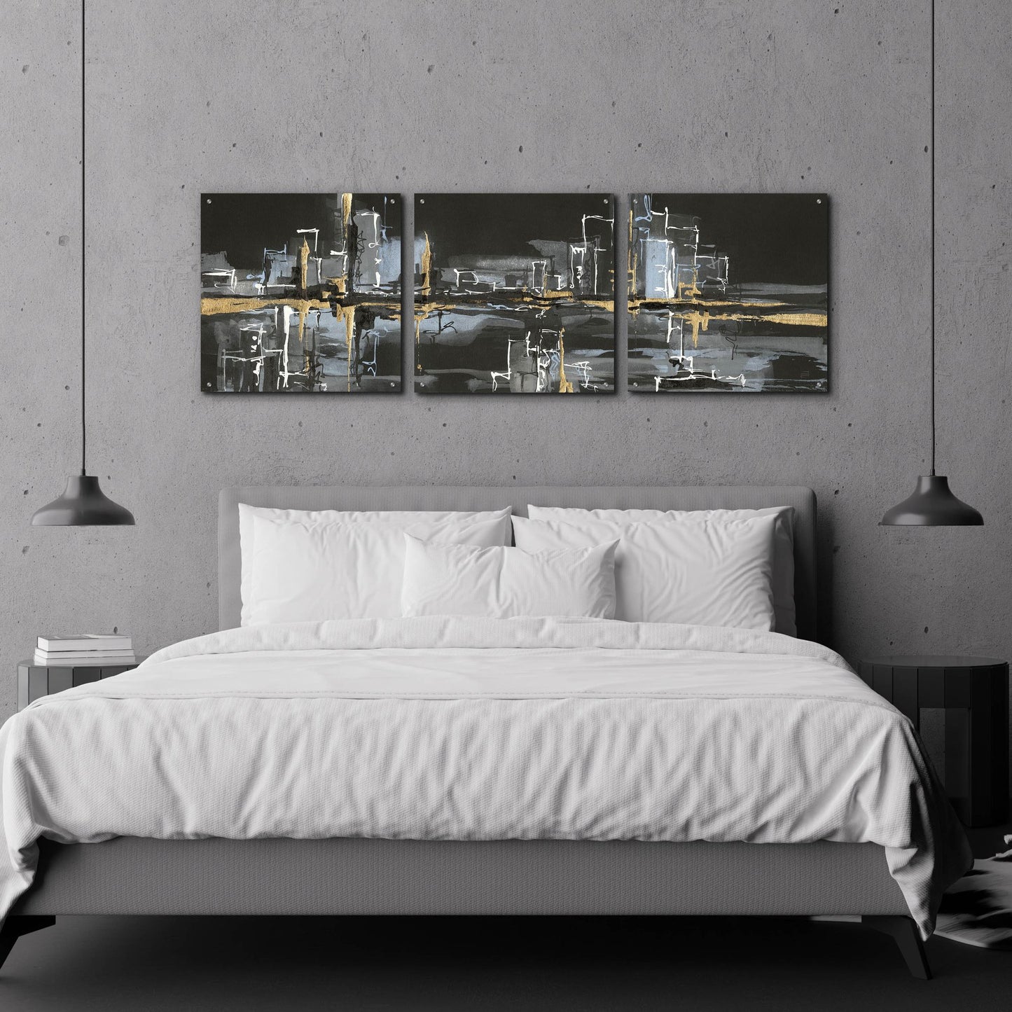 Epic Art 'Urban Gold II' by Chris Paschke, 3 Piece Set,72x24