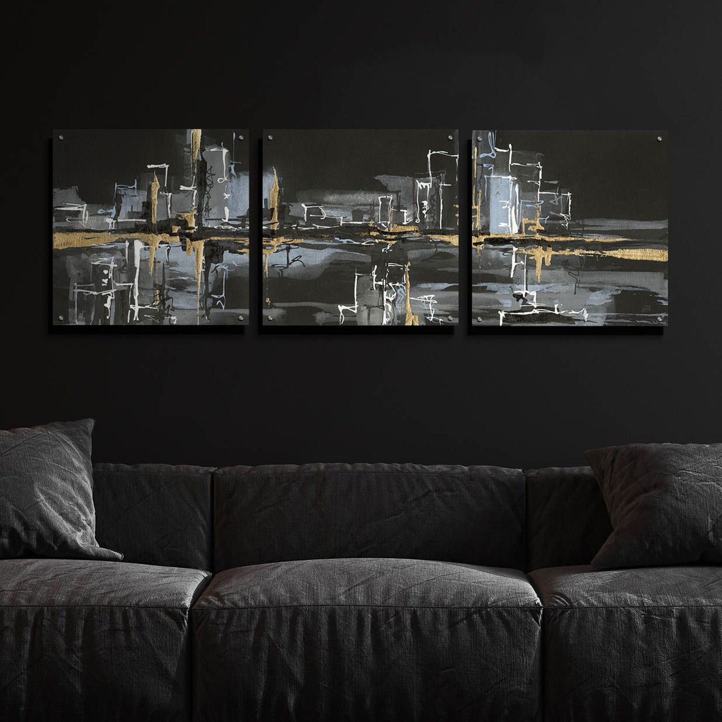 Epic Art 'Urban Gold II' by Chris Paschke, 3 Piece Set,72x24