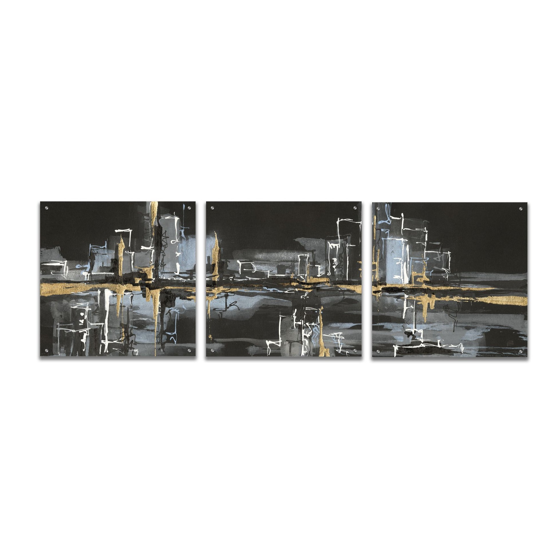 Epic Art 'Urban Gold II' by Chris Paschke, 3 Piece Set