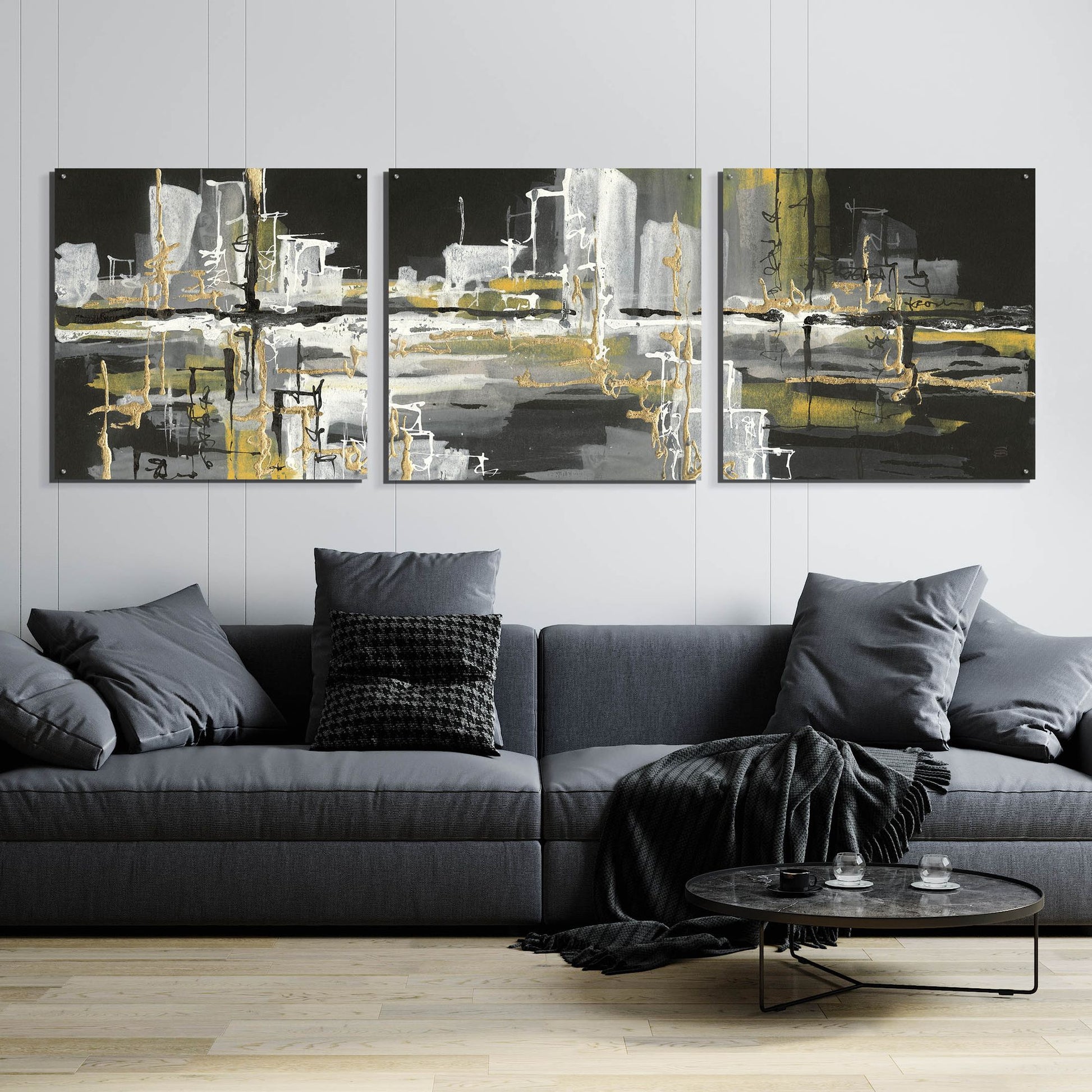 Epic Art 'Urban Gold III' by Chris Paschke, 3 Piece Set,108x36