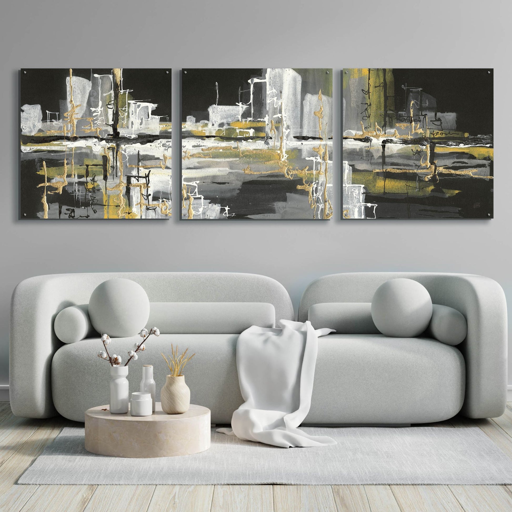 Epic Art 'Urban Gold III' by Chris Paschke, 3 Piece Set,108x36