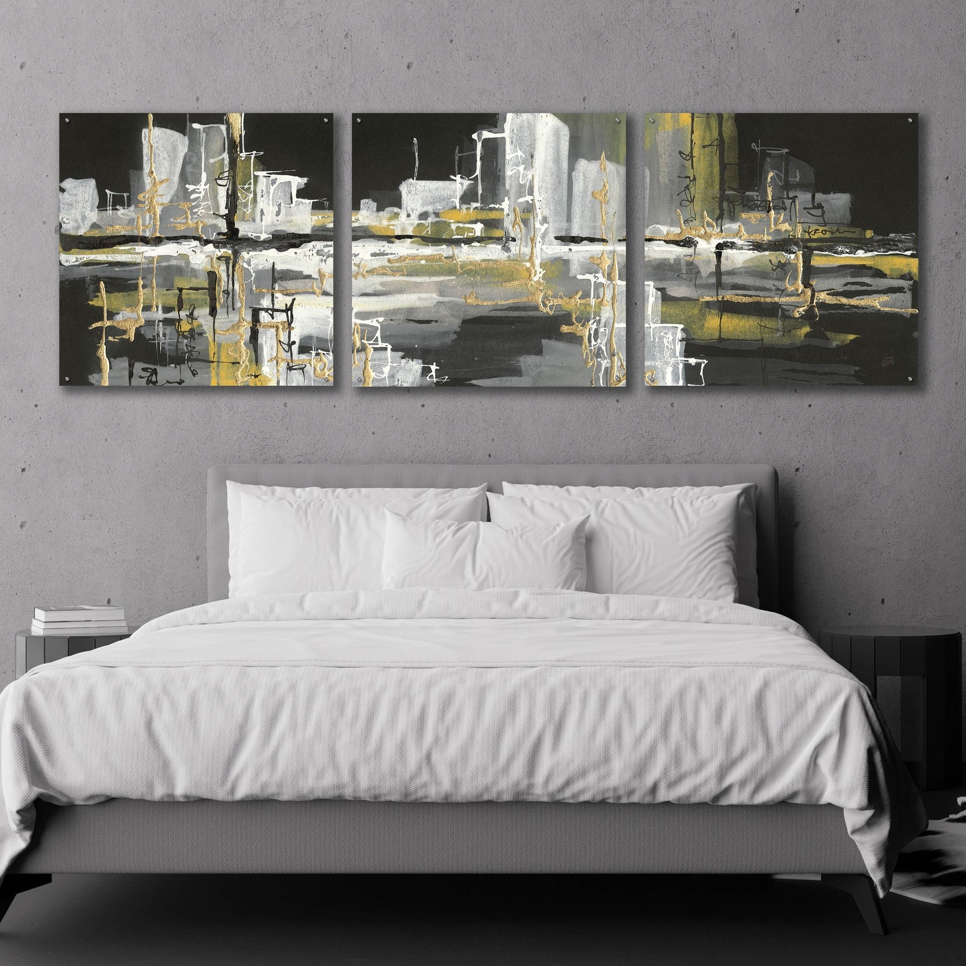 Epic Art 'Urban Gold III' by Chris Paschke, 3 Piece Set,108x36