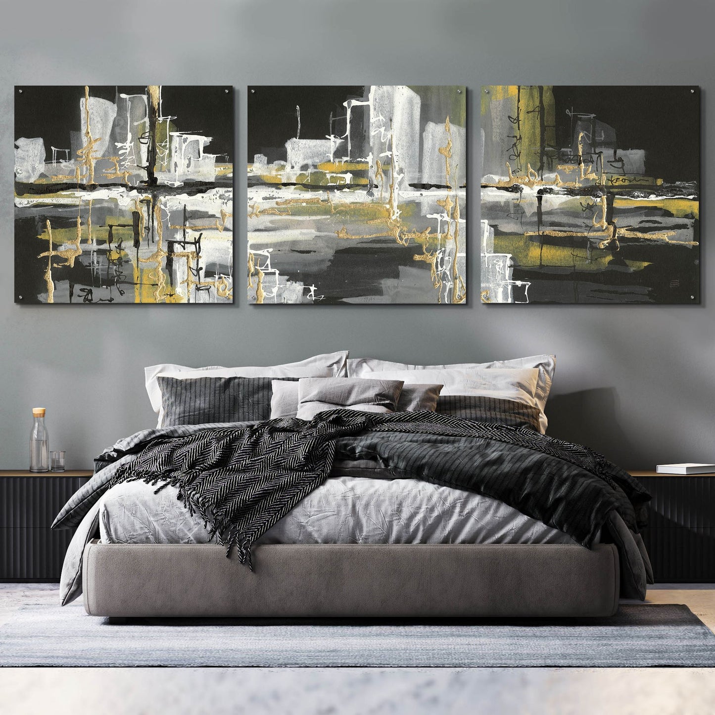 Epic Art 'Urban Gold III' by Chris Paschke, 3 Piece Set,108x36