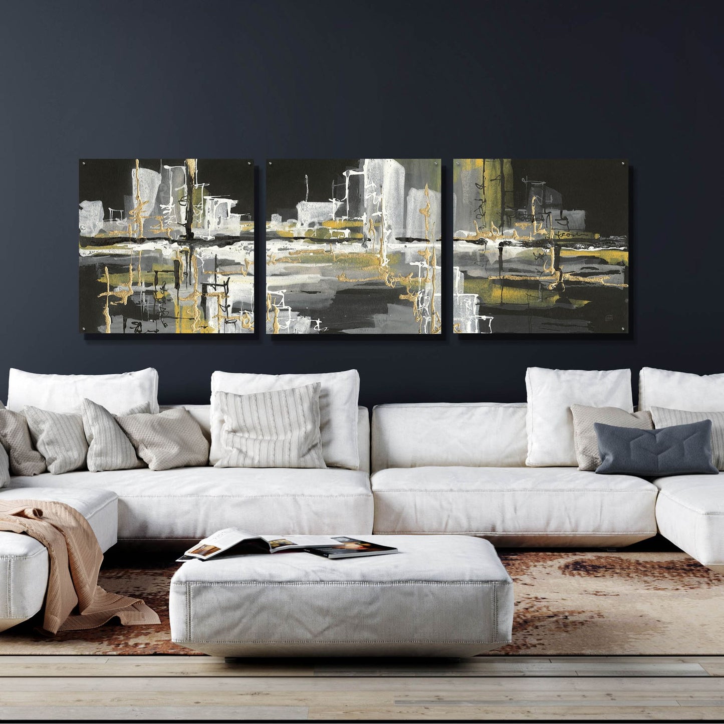 Epic Art 'Urban Gold III' by Chris Paschke, 3 Piece Set,108x36