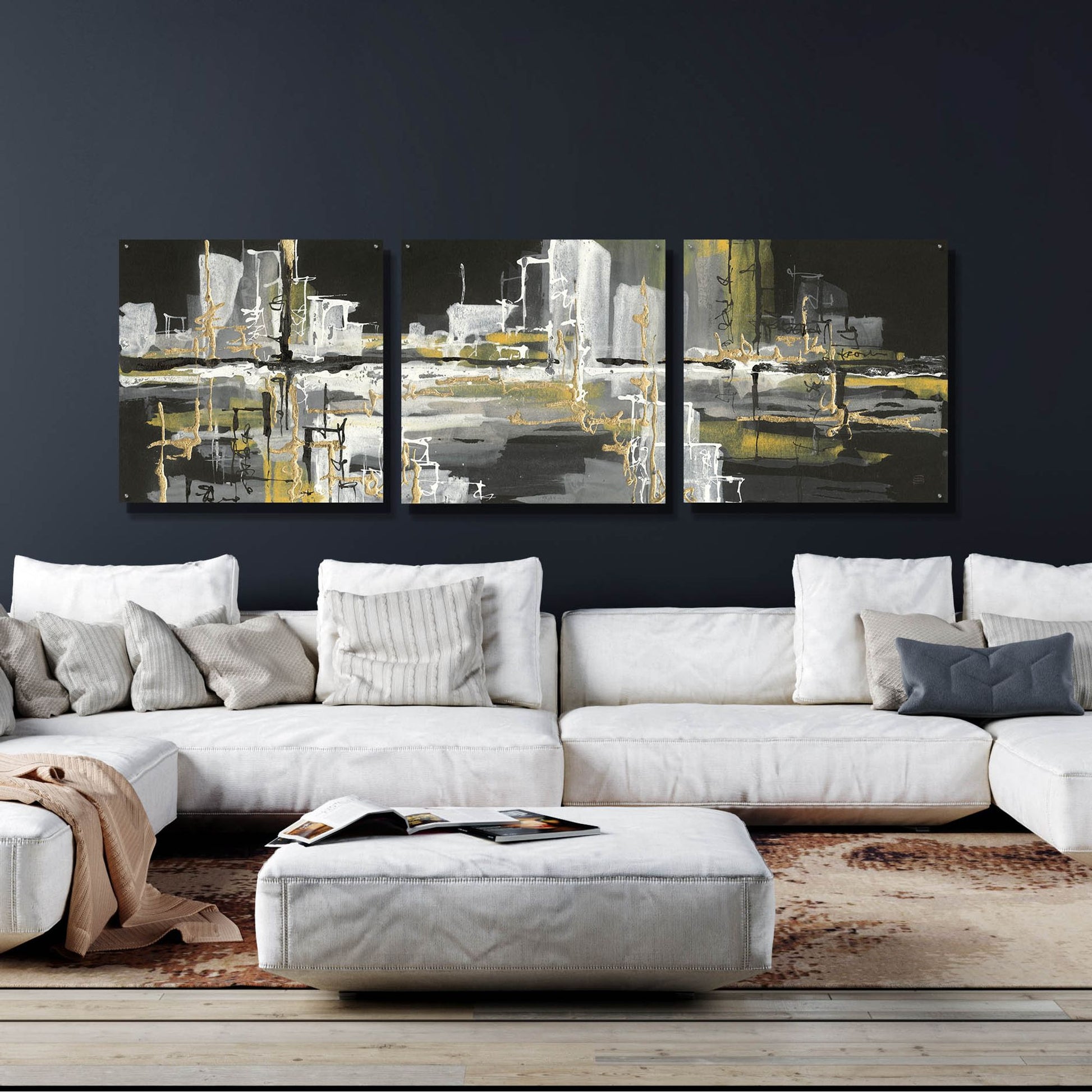 Epic Art 'Urban Gold III' by Chris Paschke, 3 Piece Set,108x36