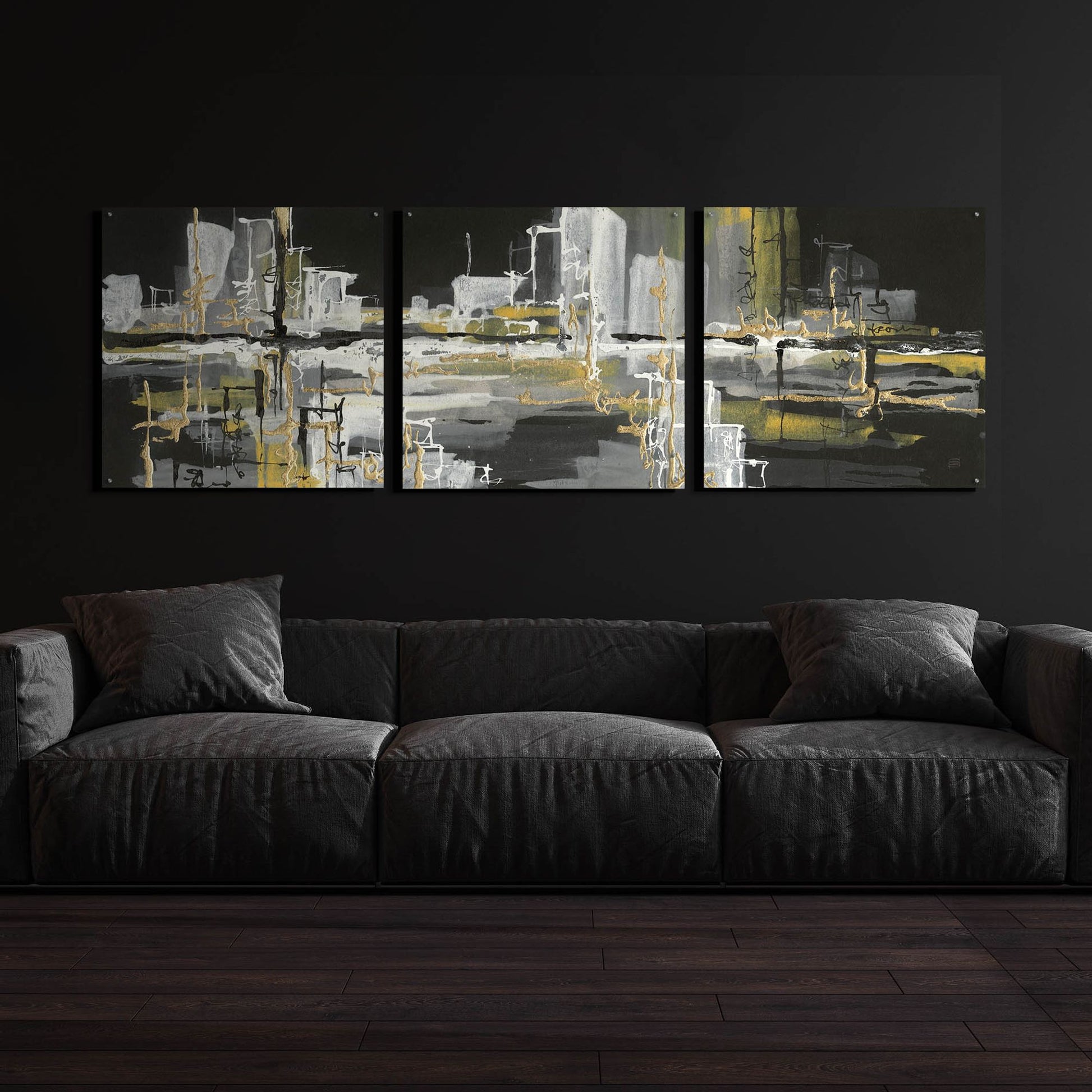 Epic Art 'Urban Gold III' by Chris Paschke, 3 Piece Set,108x36