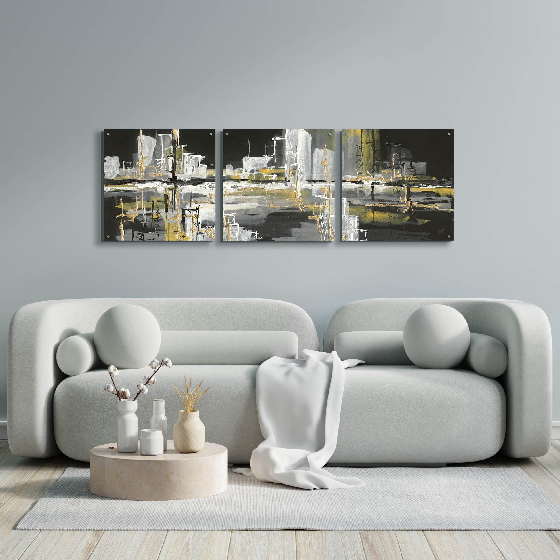 Epic Art 'Urban Gold III' by Chris Paschke, 3 Piece Set,72x24