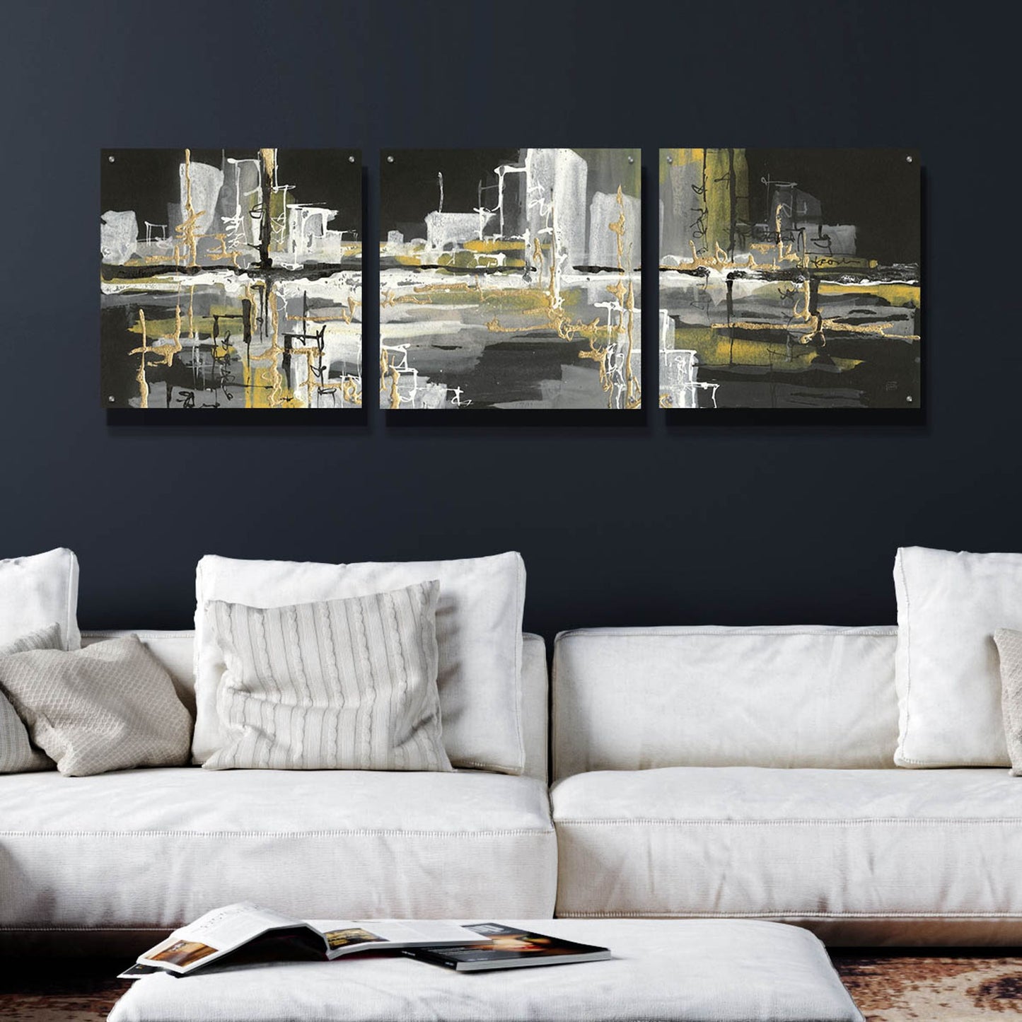 Epic Art 'Urban Gold III' by Chris Paschke, 3 Piece Set,72x24