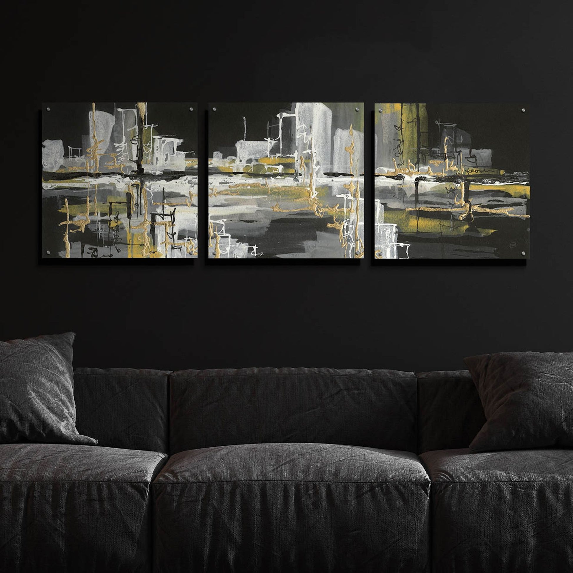 Epic Art 'Urban Gold III' by Chris Paschke, 3 Piece Set,72x24