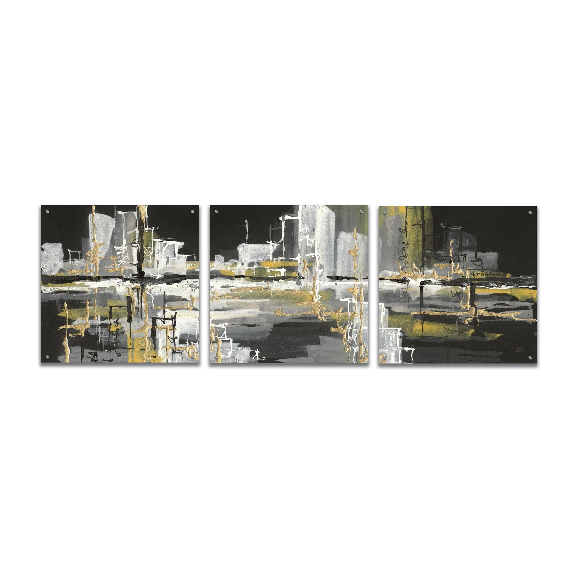 Epic Art 'Urban Gold III' by Chris Paschke, 3 Piece Set