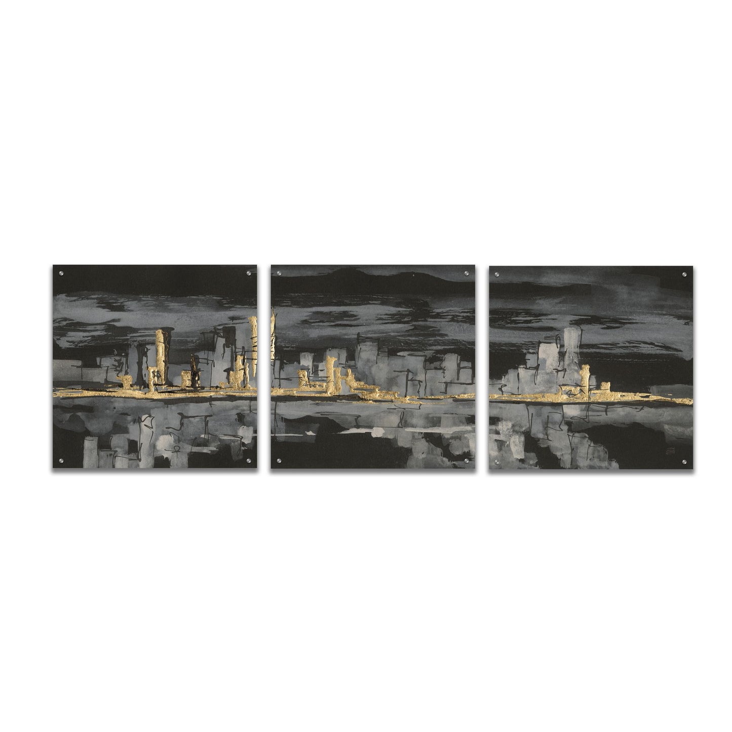 Epic Art 'Urban Gold IV' by Chris Paschke, 3 Piece Set