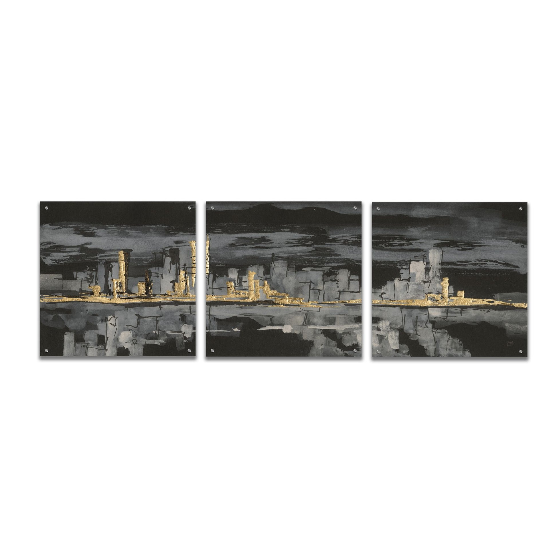 Epic Art 'Urban Gold IV' by Chris Paschke, 3 Piece Set