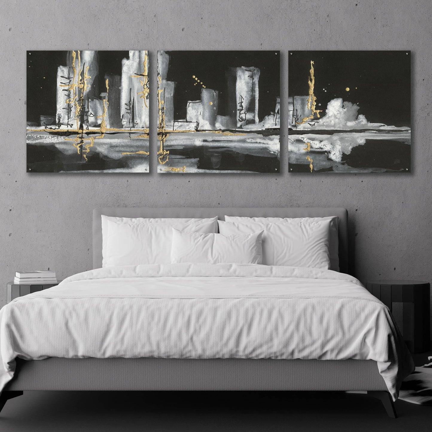 Epic Art 'Urban Gold V' by Chris Paschke, 3 Piece Set,108x36