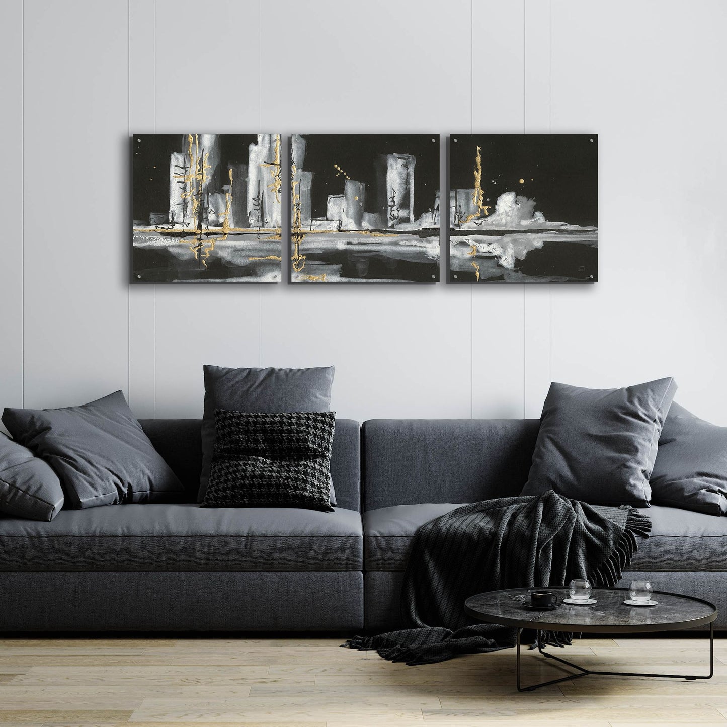 Epic Art 'Urban Gold V' by Chris Paschke, 3 Piece Set,72x24