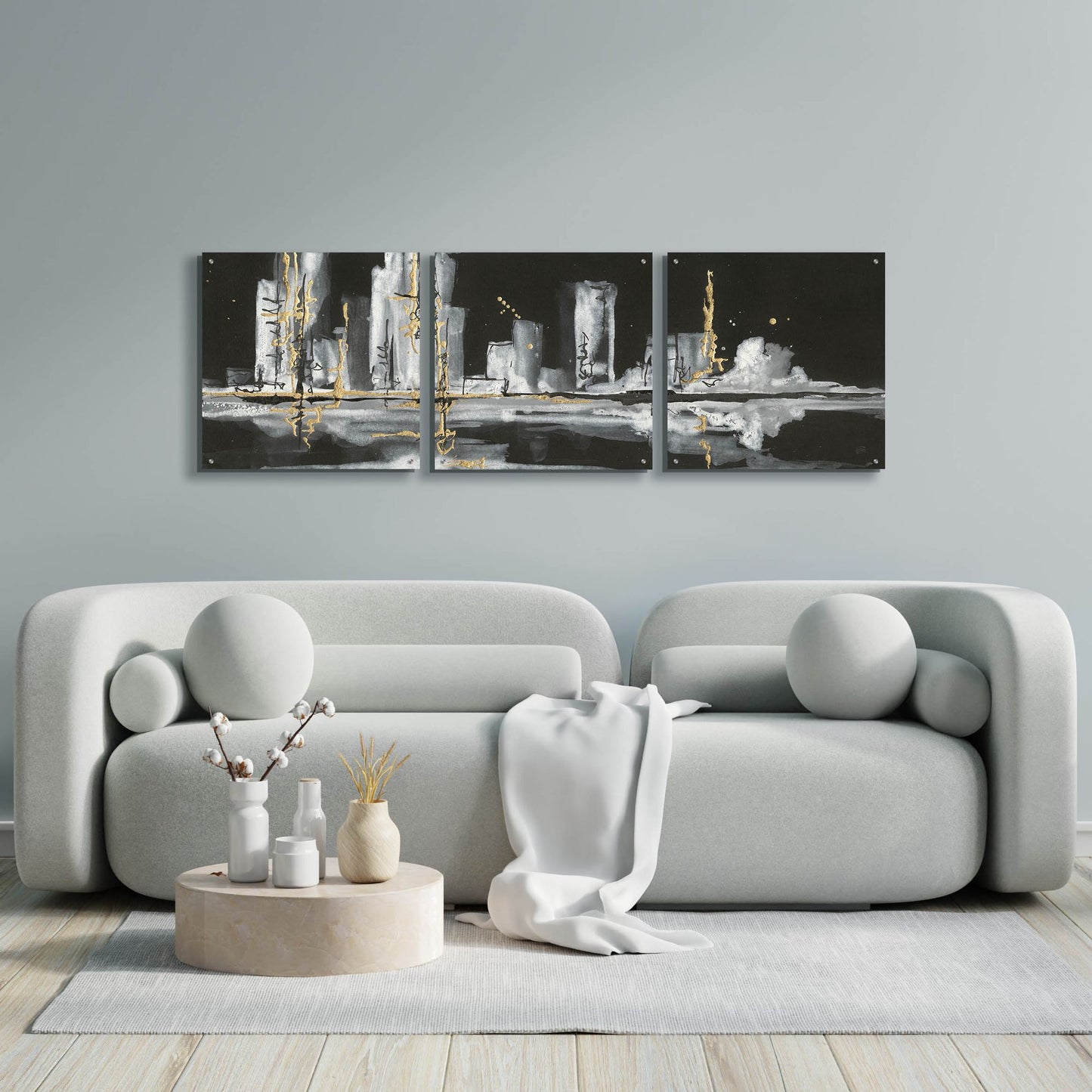 Epic Art 'Urban Gold V' by Chris Paschke, 3 Piece Set,72x24