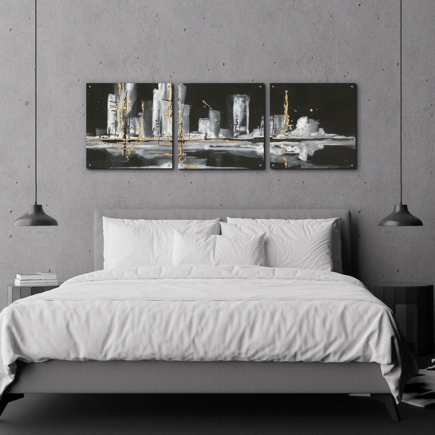 Epic Art 'Urban Gold V' by Chris Paschke, 3 Piece Set,72x24