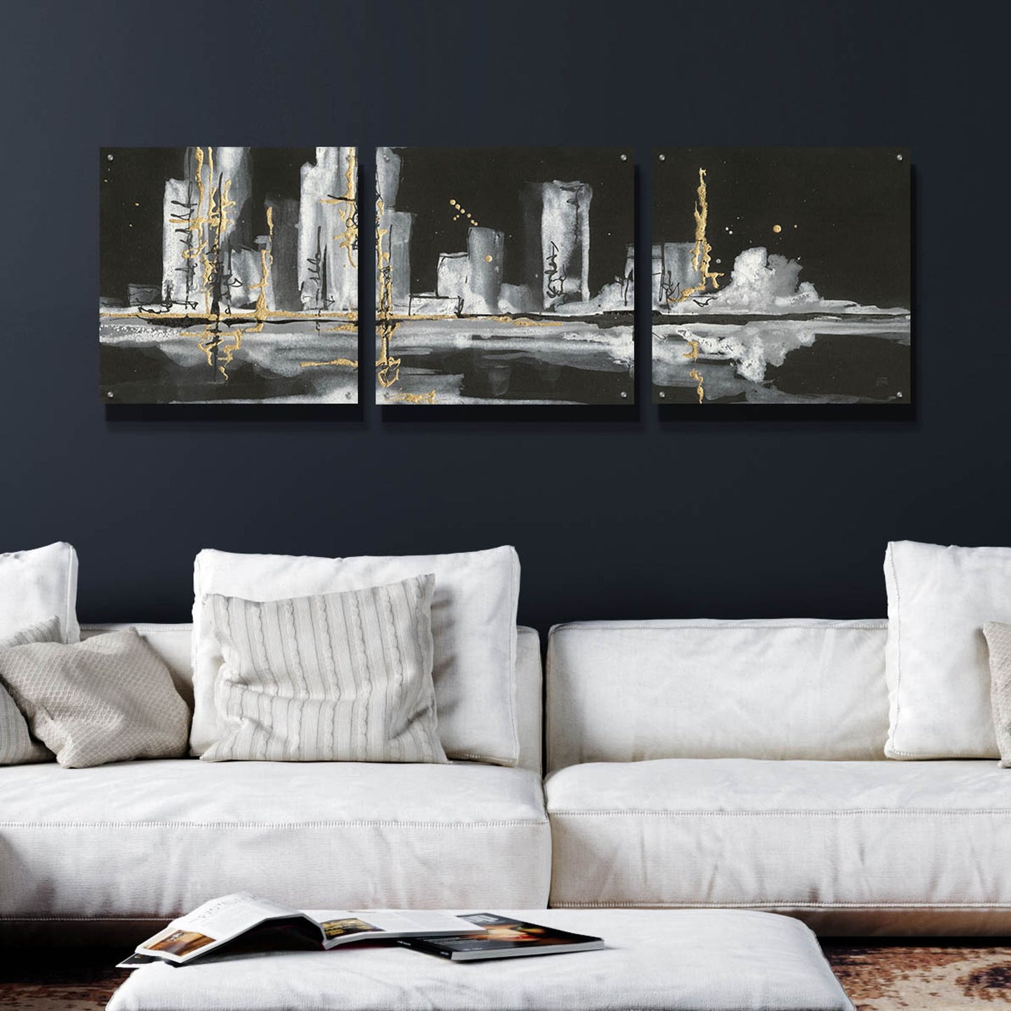 Epic Art 'Urban Gold V' by Chris Paschke, 3 Piece Set,72x24