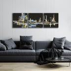 Urban Gold VI by Chris Paschke - 72x24 acrylic wall art in a room