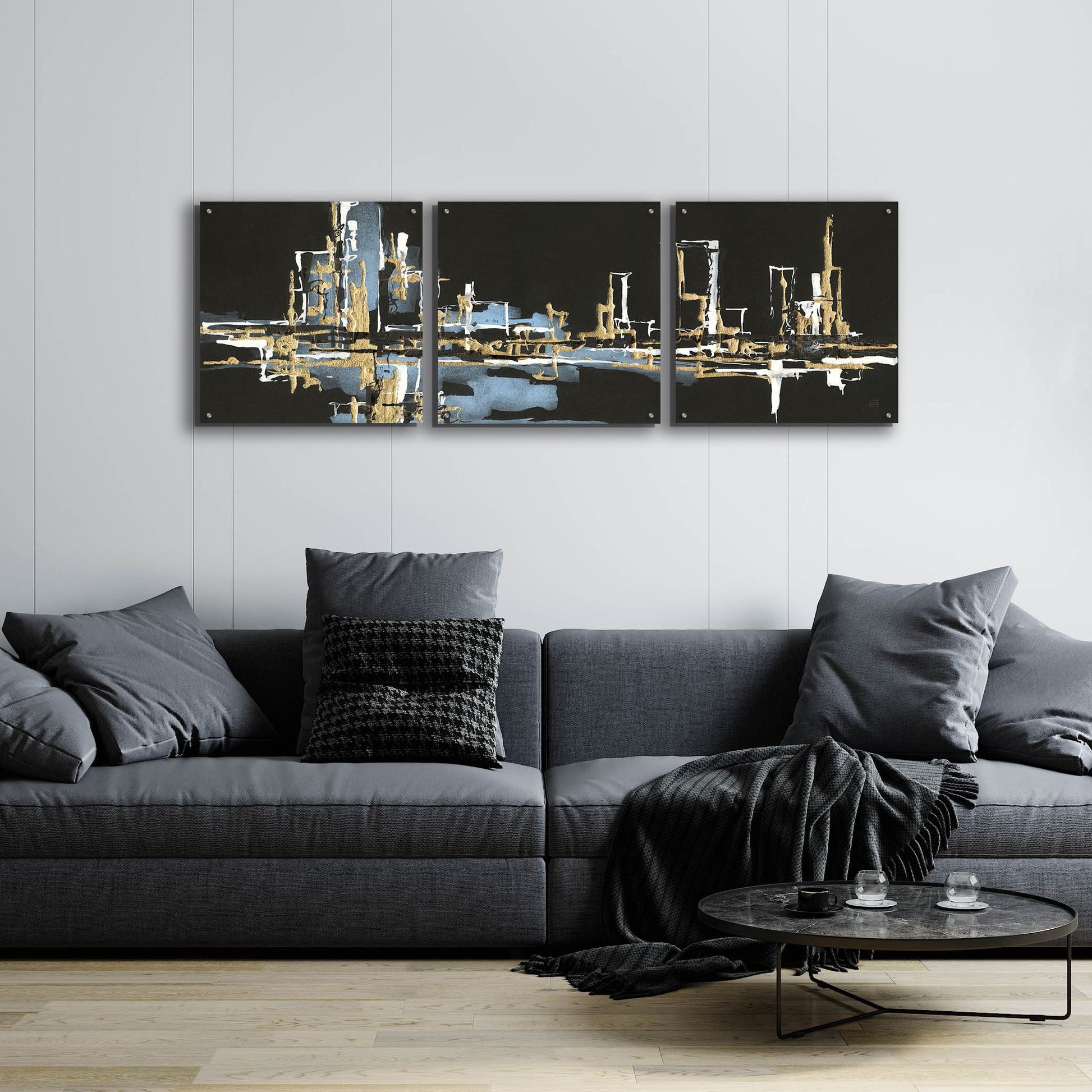 Epic Art 'Urban Gold VI' by Chris Paschke, 3 Piece Set,72x24