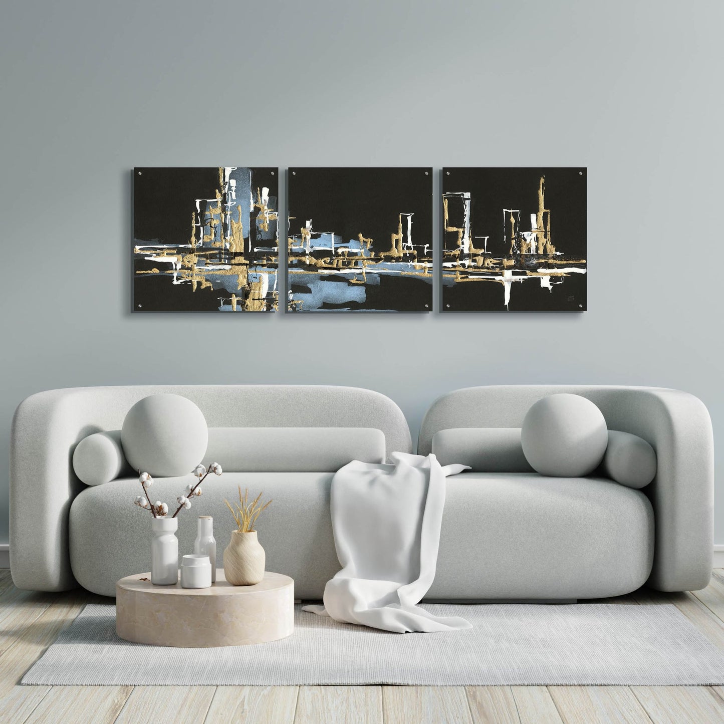 Epic Art 'Urban Gold VI' by Chris Paschke, 3 Piece Set,72x24