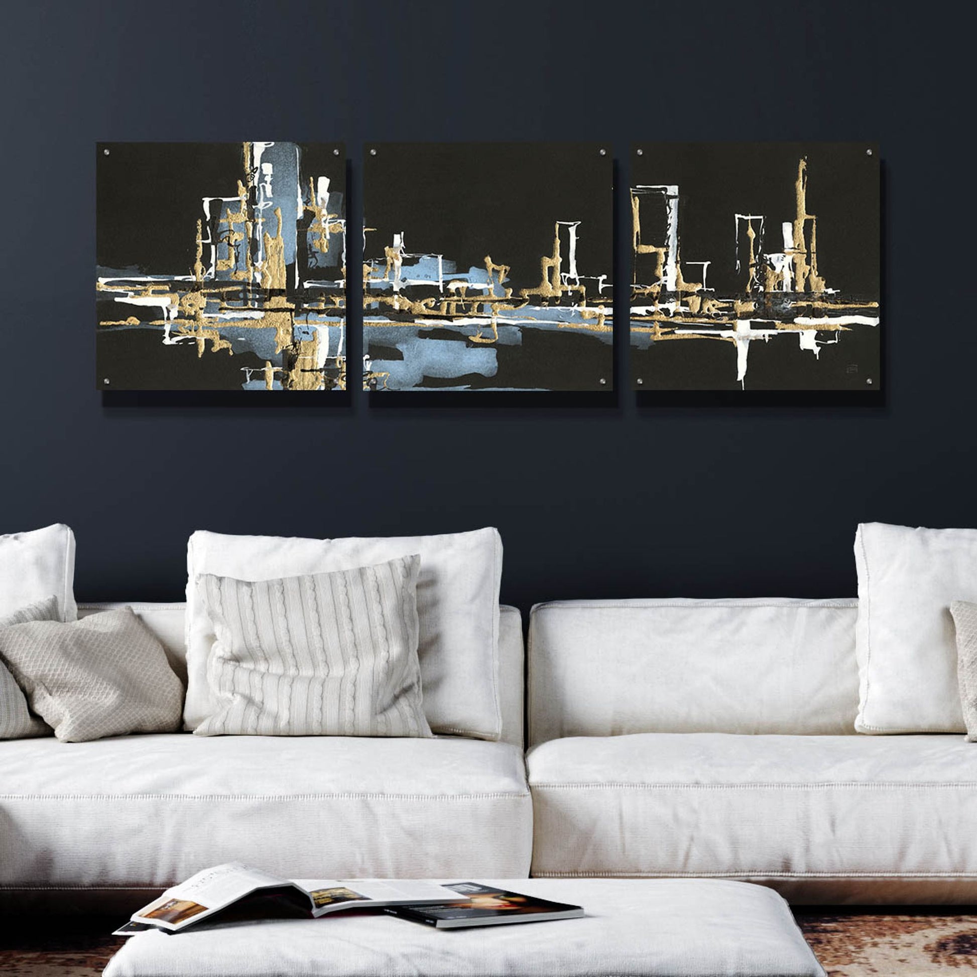 Epic Art 'Urban Gold VI' by Chris Paschke, 3 Piece Set,72x24