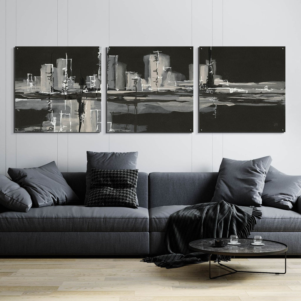 Urban Gray by Chris Paschke - 108x36 acrylic wall art in a room