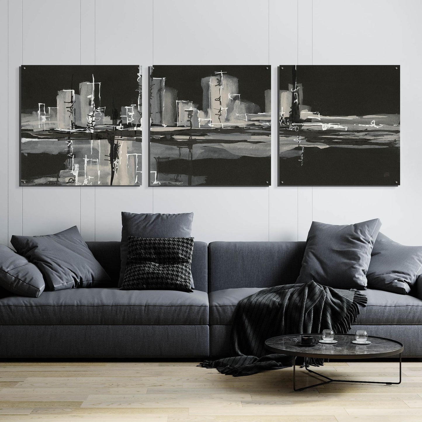 Epic Art 'Urban Gray' by Chris Paschke, 3 Piece Set,108x36