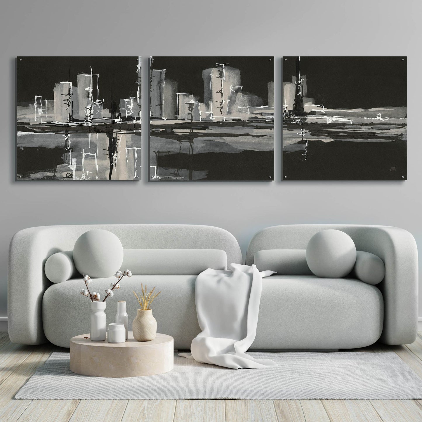 Epic Art 'Urban Gray' by Chris Paschke, 3 Piece Set,108x36