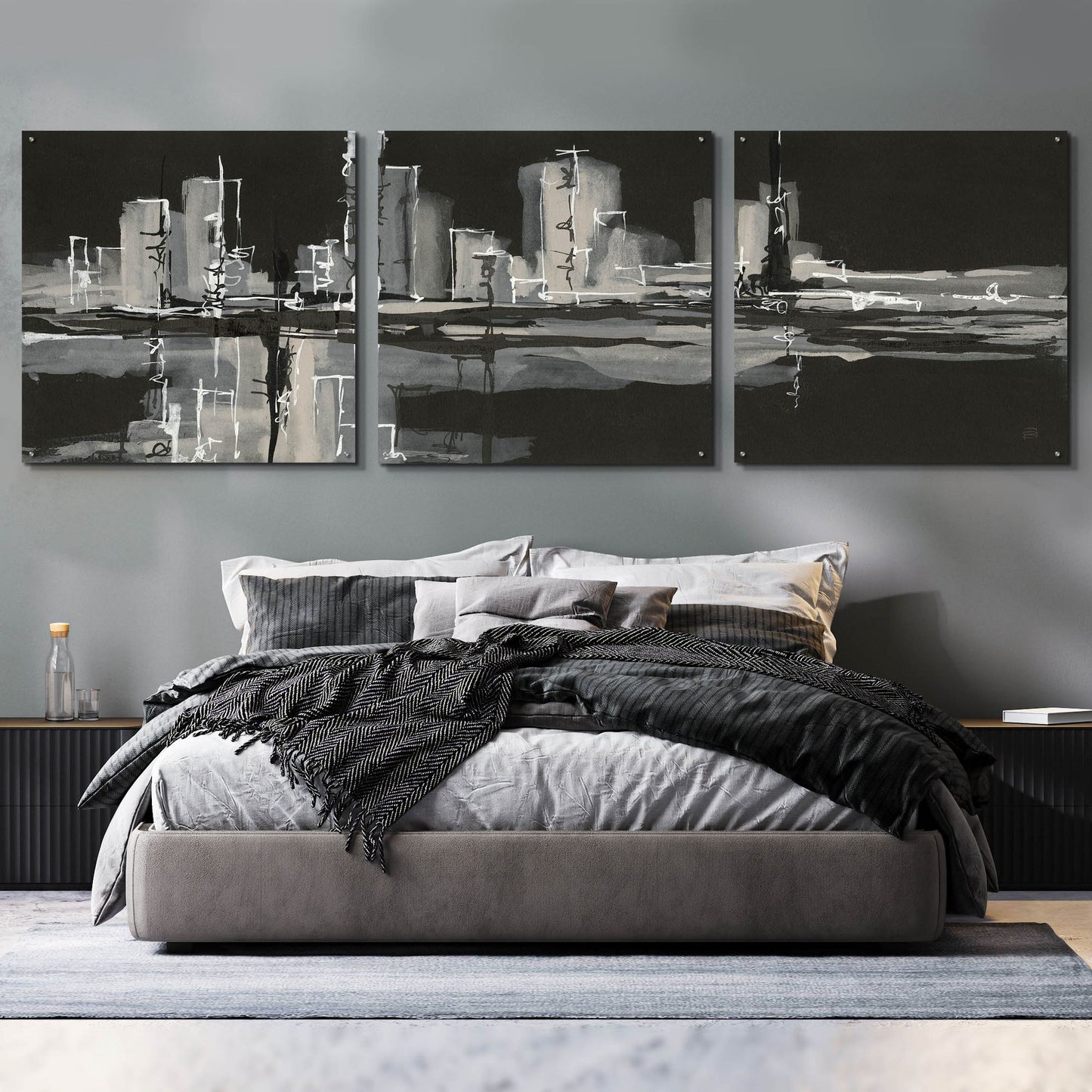 Epic Art 'Urban Gray' by Chris Paschke, 3 Piece Set,108x36