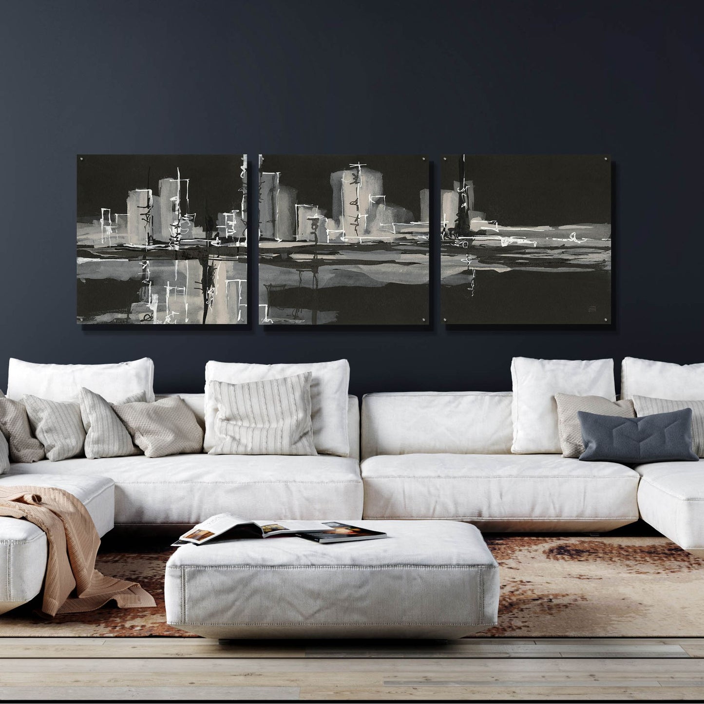 Epic Art 'Urban Gray' by Chris Paschke, 3 Piece Set,108x36