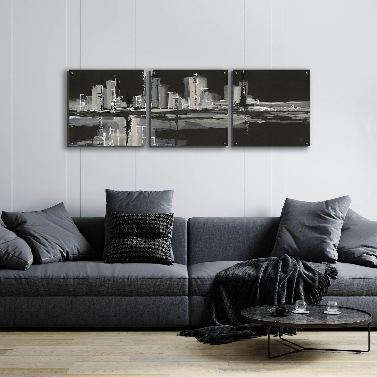 Urban Gray by Chris Paschke - 72x24 acrylic wall art in a room