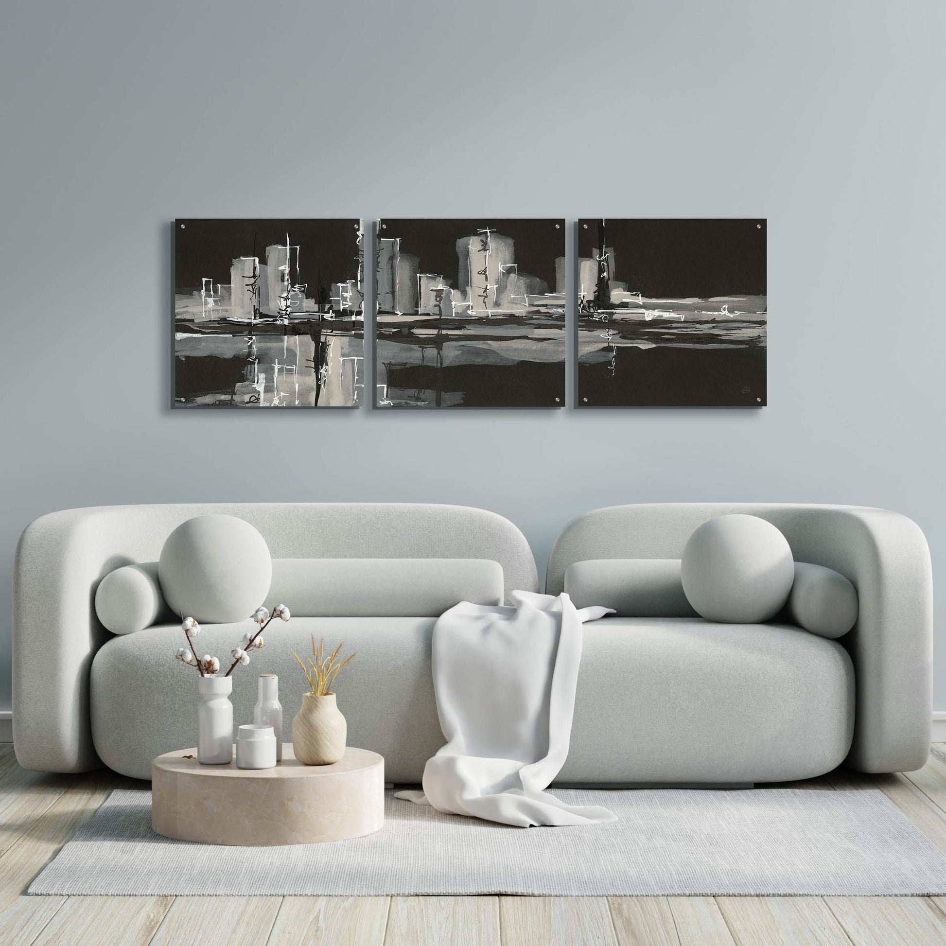 Epic Art 'Urban Gray' by Chris Paschke, 3 Piece Set,72x24