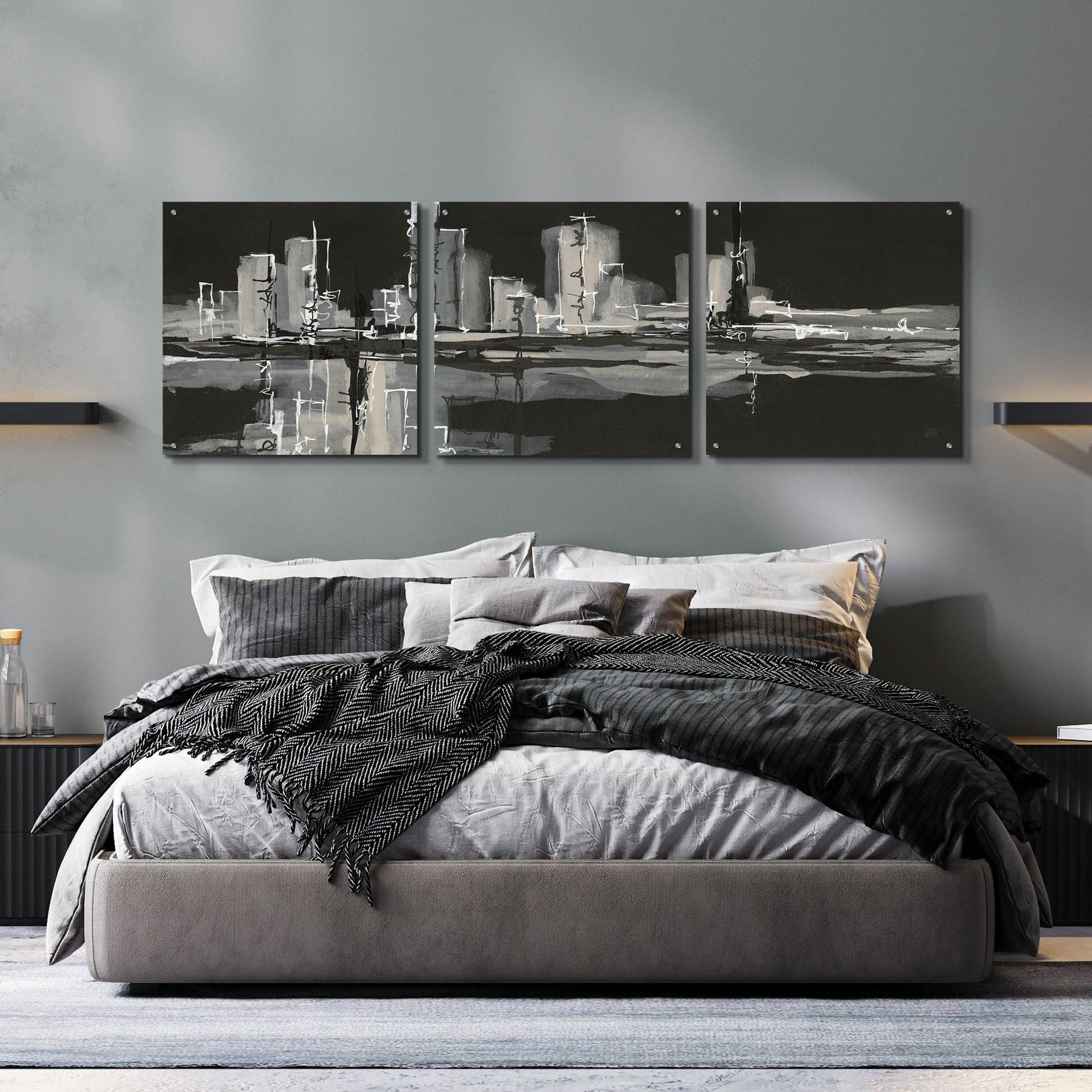 Epic Art 'Urban Gray' by Chris Paschke, 3 Piece Set,72x24