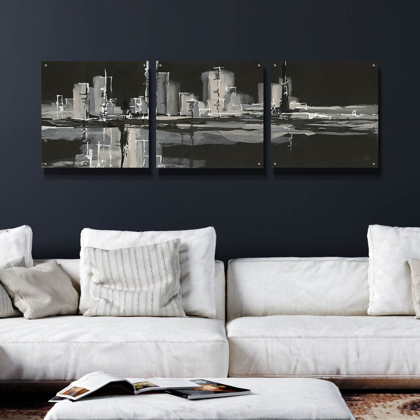 Epic Art 'Urban Gray' by Chris Paschke, 3 Piece Set,72x24