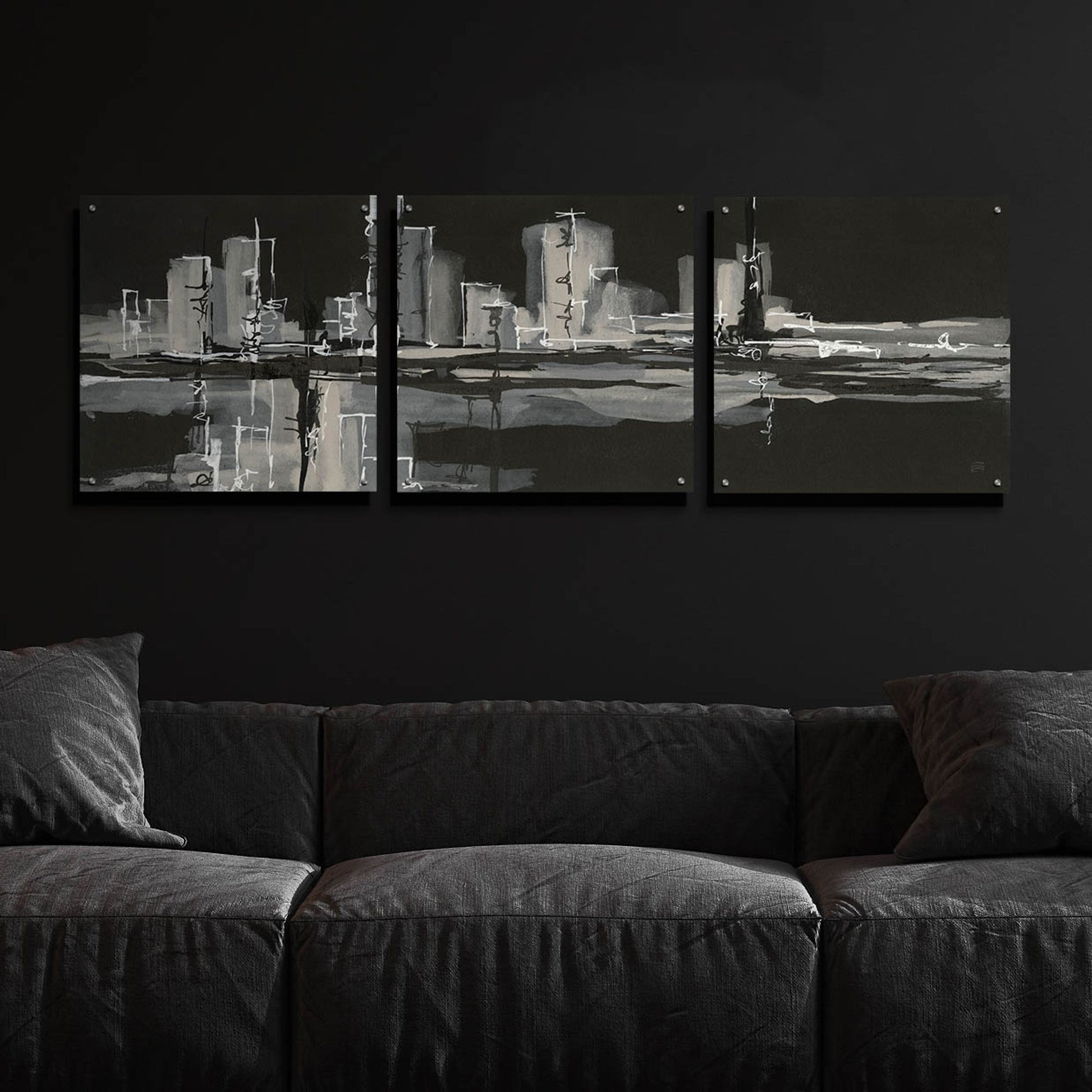 Epic Art 'Urban Gray' by Chris Paschke, 3 Piece Set,72x24