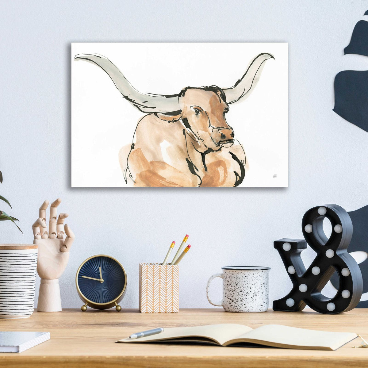 Longhorn I by Chris Paschke - 16x12 acrylic wall art in a room