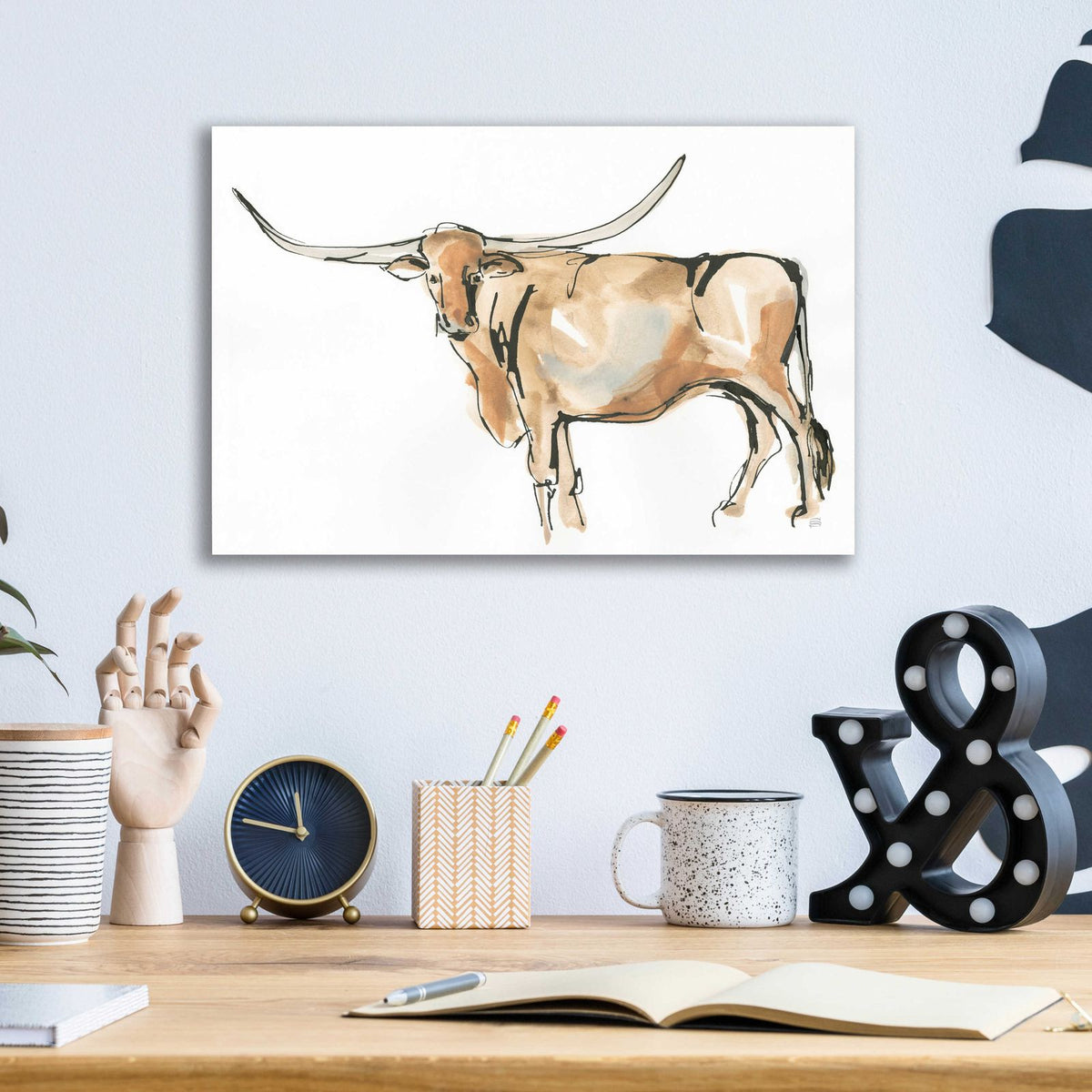 Longhorn II by Chris Paschke - 16x12 acrylic wall art in a room