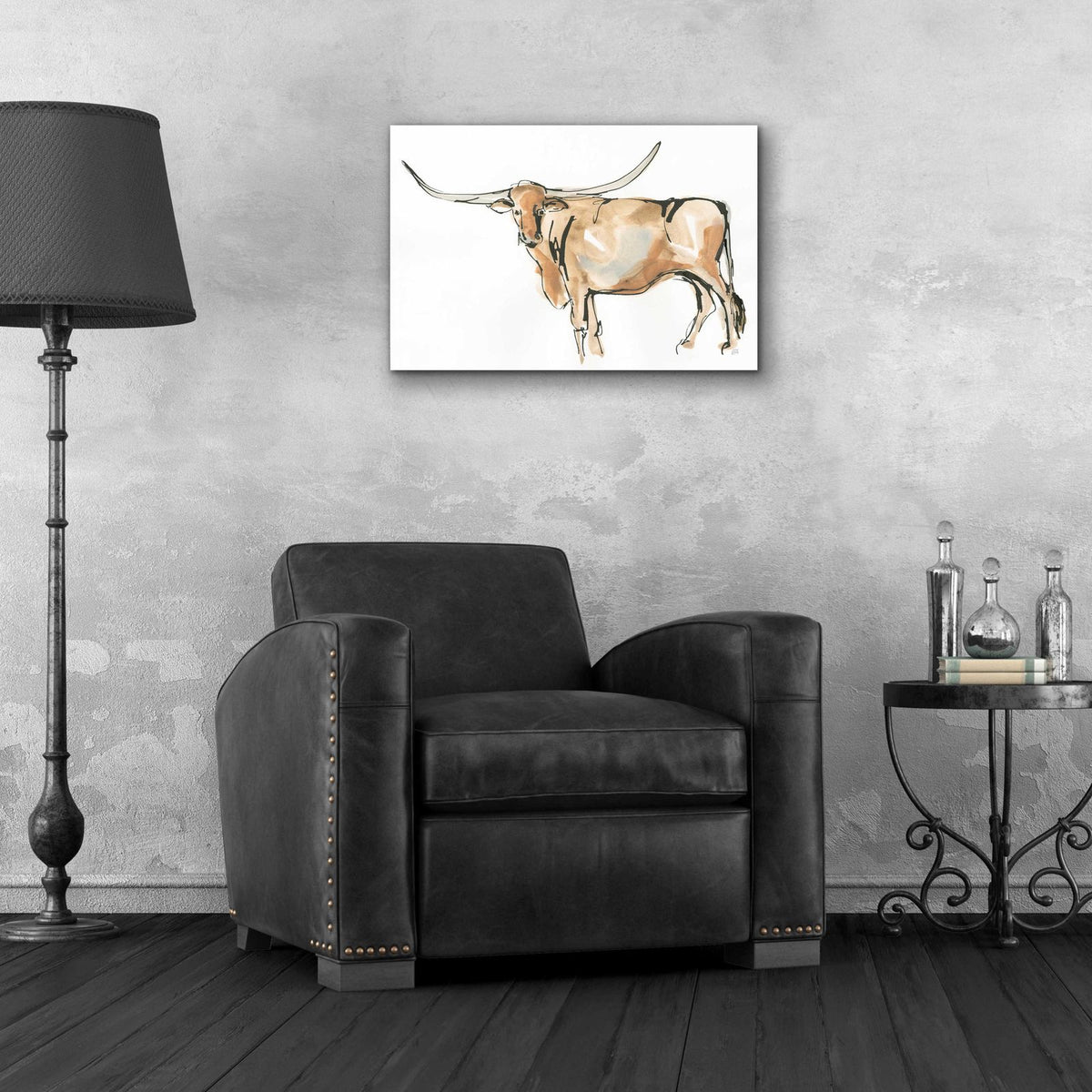 Longhorn II by Chris Paschke - 24x16 acrylic wall art in a room