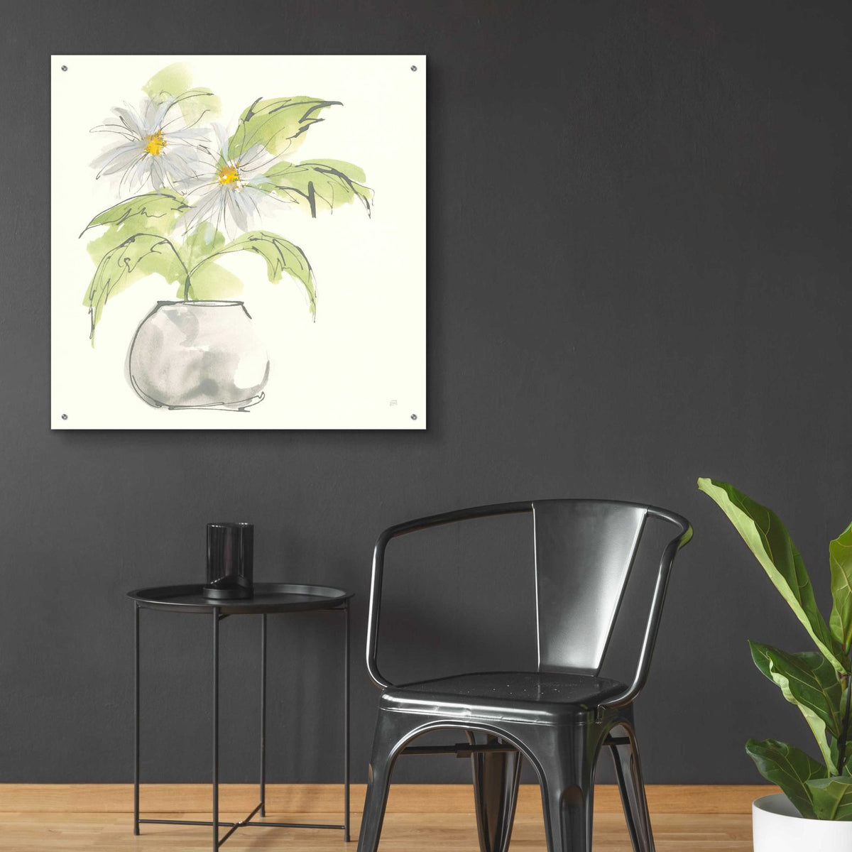 Plant Daisy I by Chris Paschke - 36x36 acrylic wall art in a room