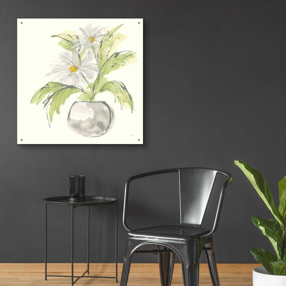 Plant Daisy II by Chris Paschke - 36x36 acrylic wall art in a room