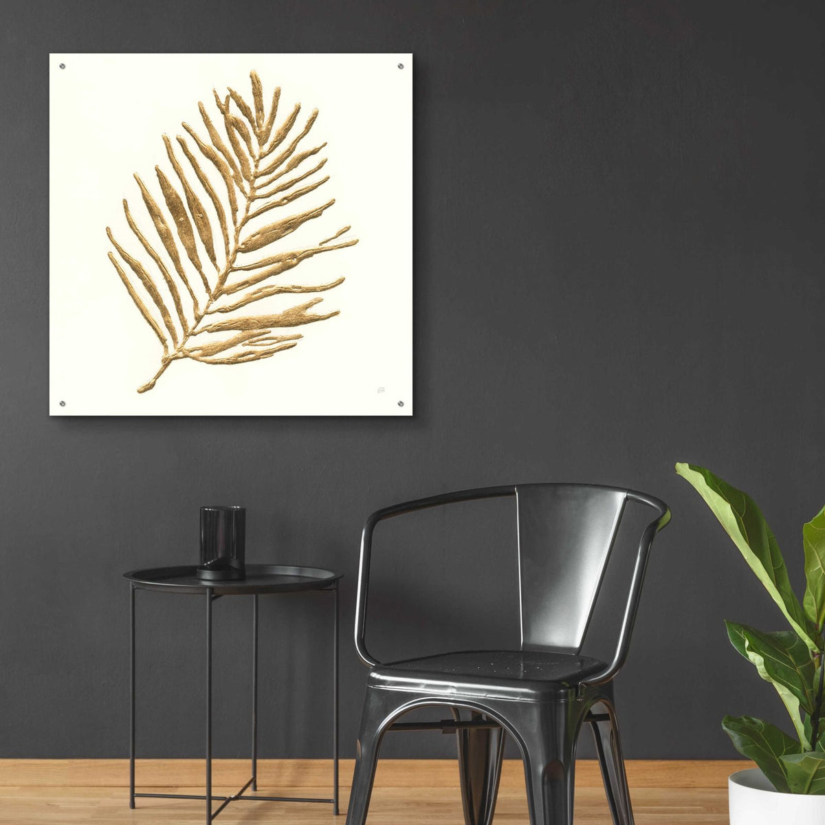 Gilded Palm V by Chris Paschke - 36x36 acrylic wall art in a room