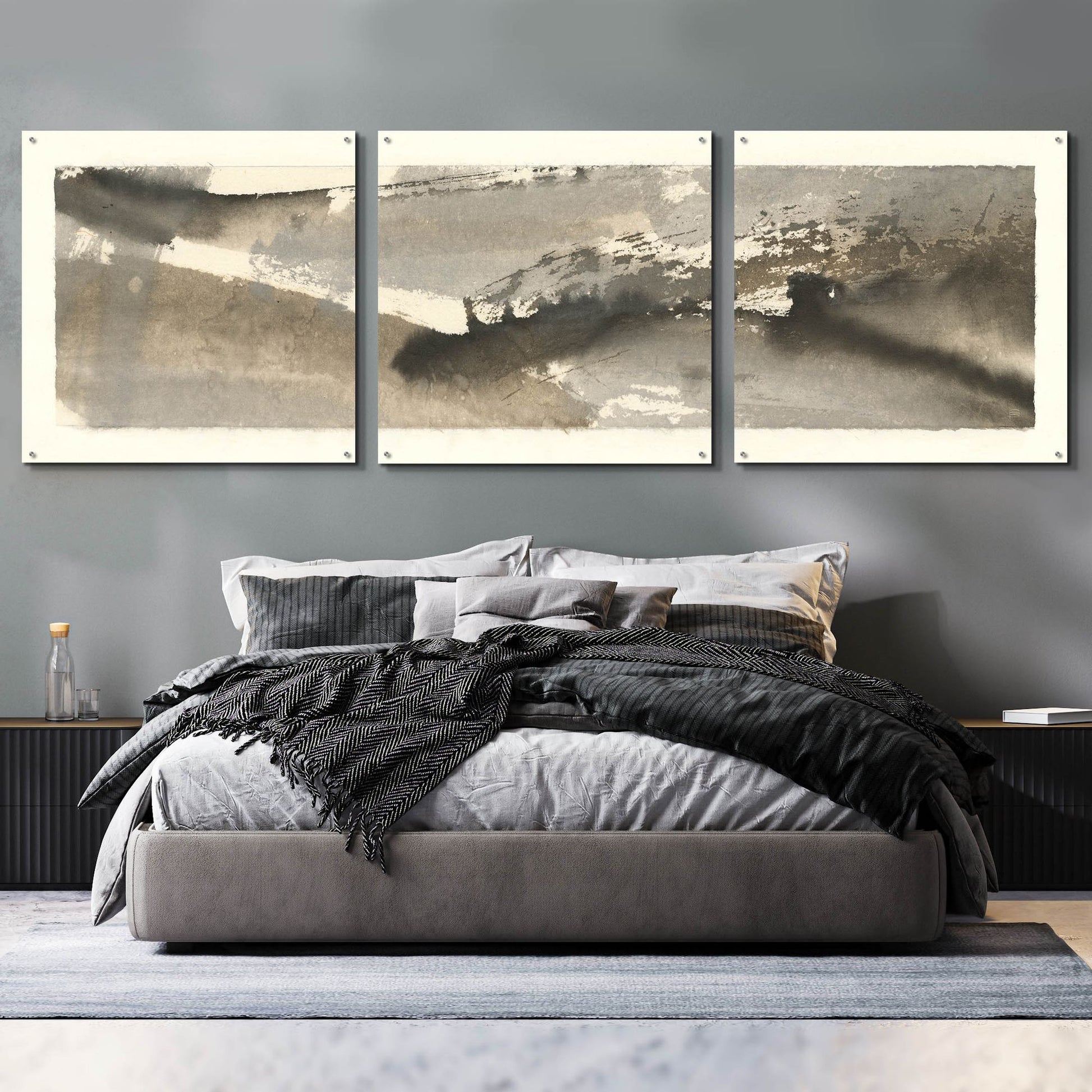 Epic Art 'Brushscape II' by Chris Paschke, Acrylic Glass Wall Art, 3 Piece Set,108x36