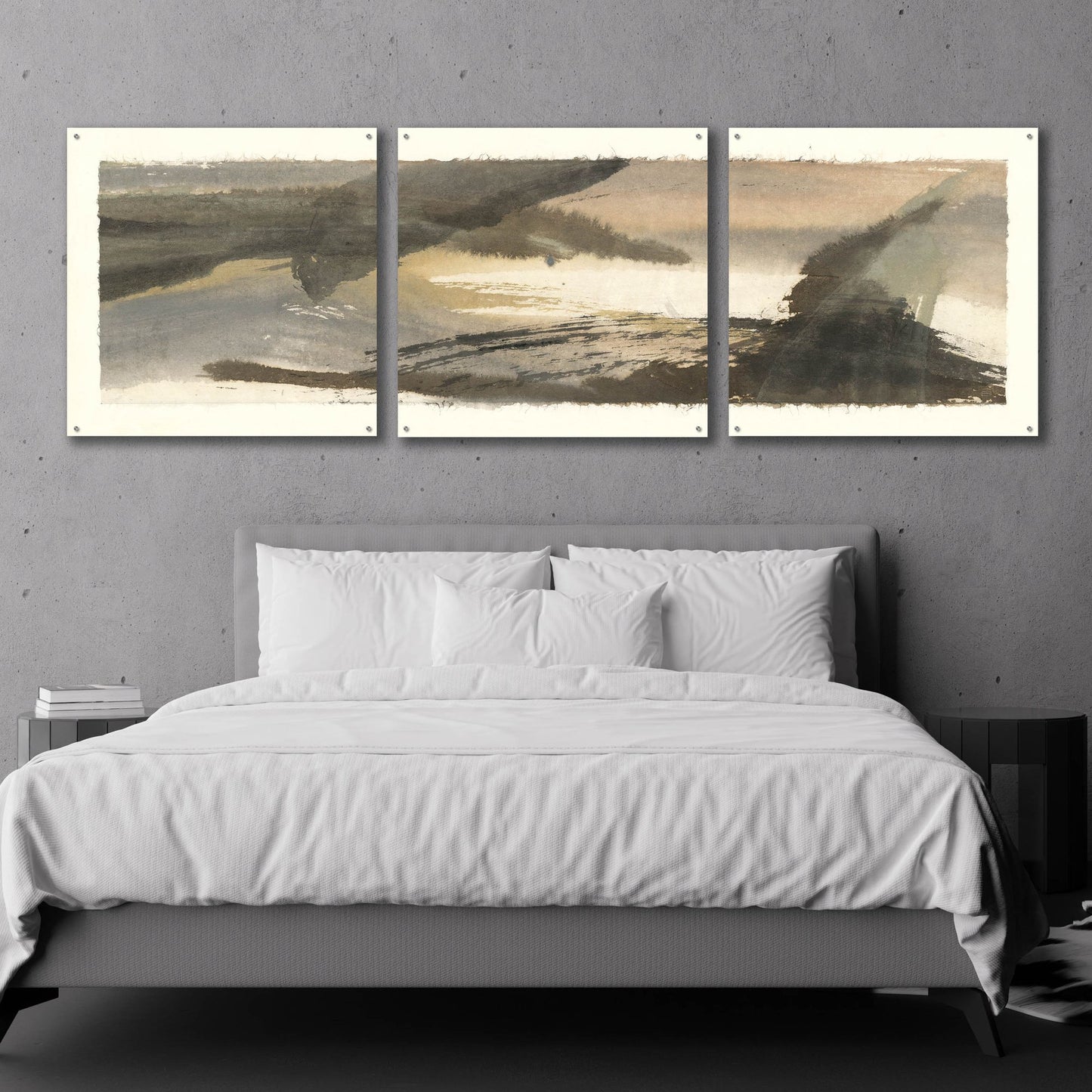 Epic Art 'Brushscape III' by Chris Paschke, Acrylic Glass Wall Art, 3 Piece Set,108x36