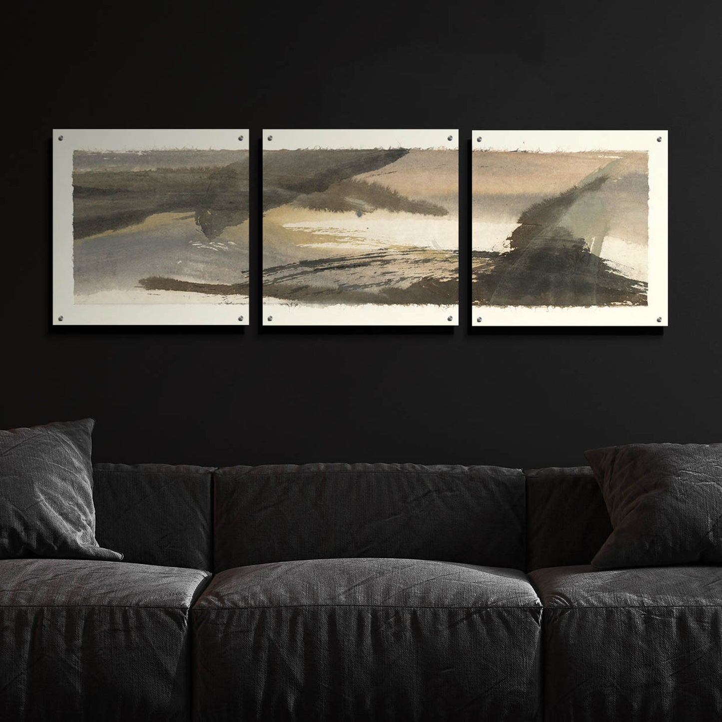 Epic Art 'Brushscape III' by Chris Paschke, Acrylic Glass Wall Art, 3 Piece Set,72x24