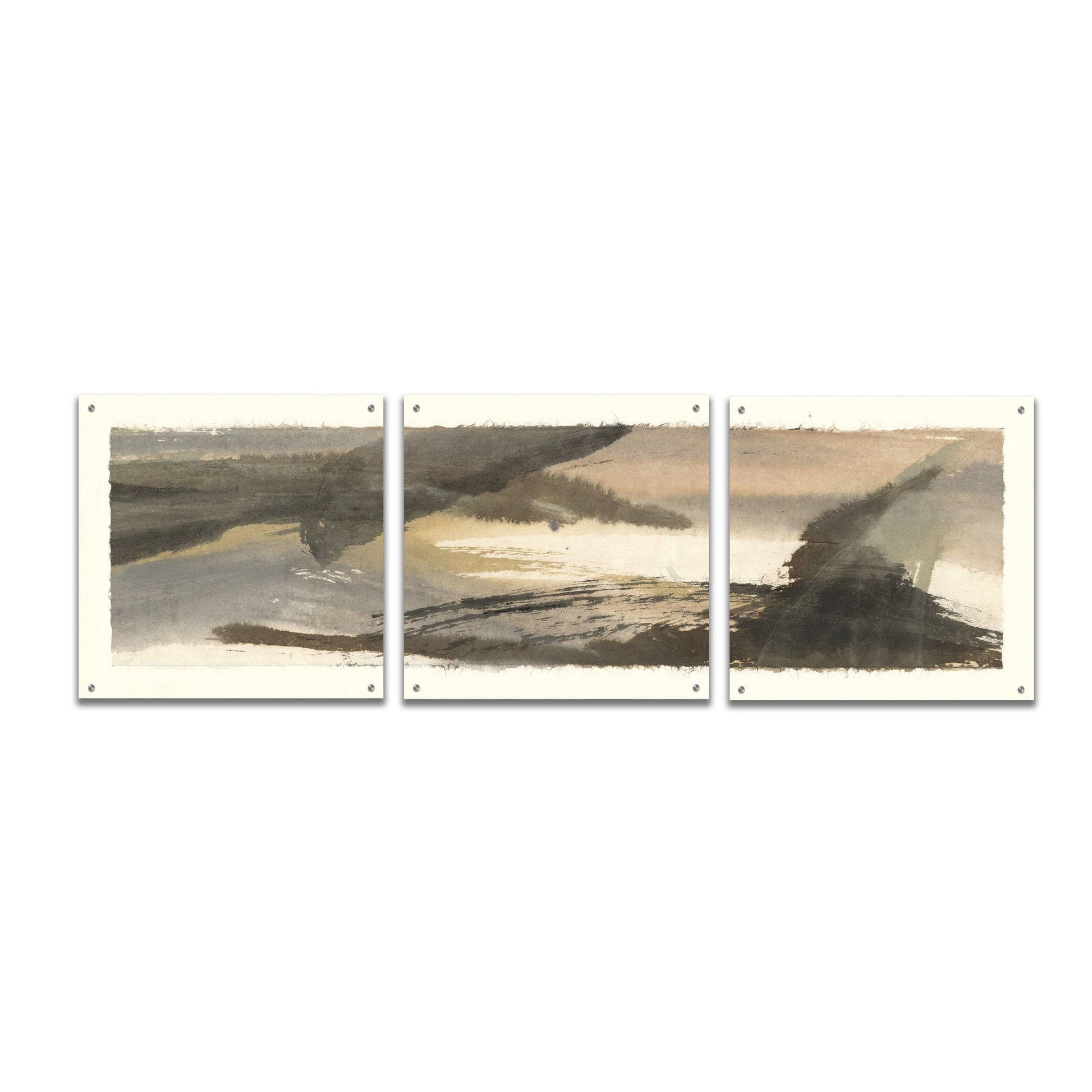 Epic Art 'Brushscape III' by Chris Paschke, Acrylic Glass Wall Art, 3 Piece Set