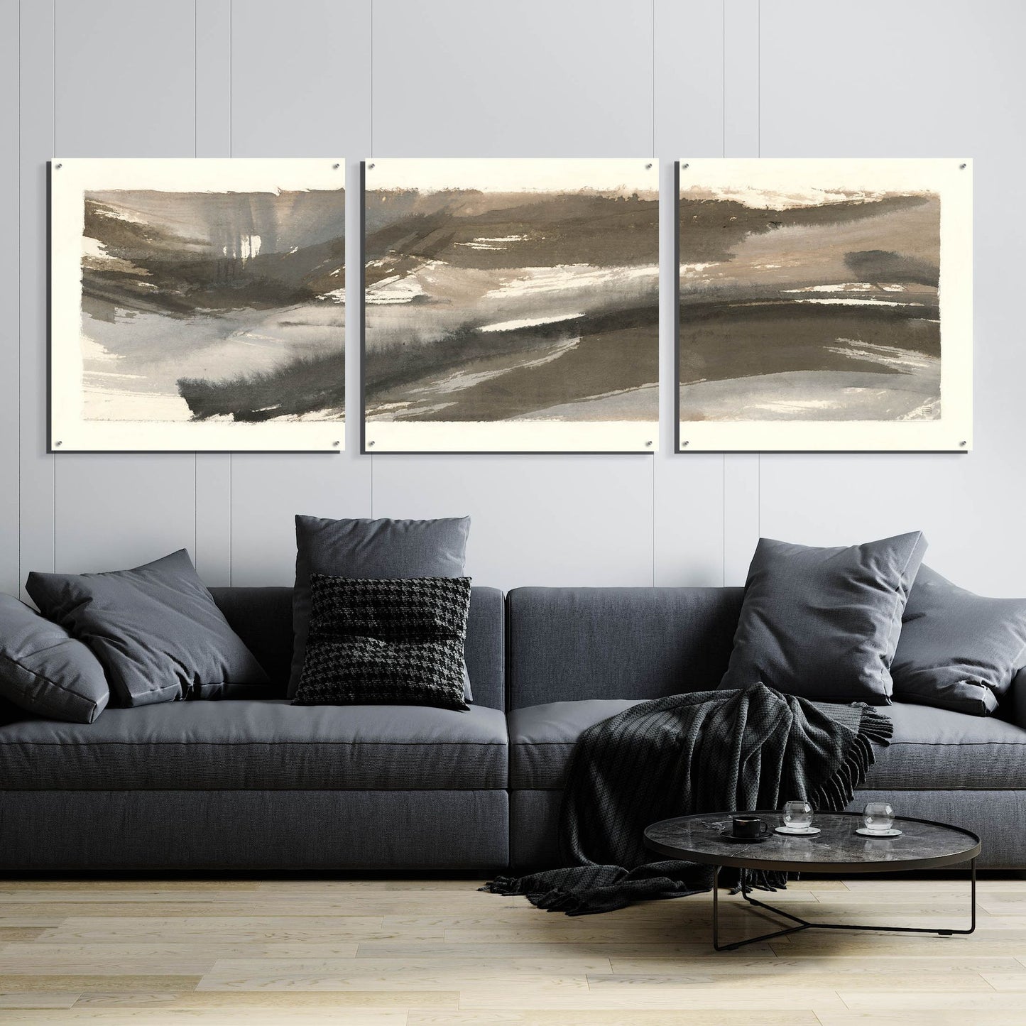 Epic Art 'Brushscape IV' by Chris Paschke, Acrylic Glass Wall Art, 3 Piece Set,108x36