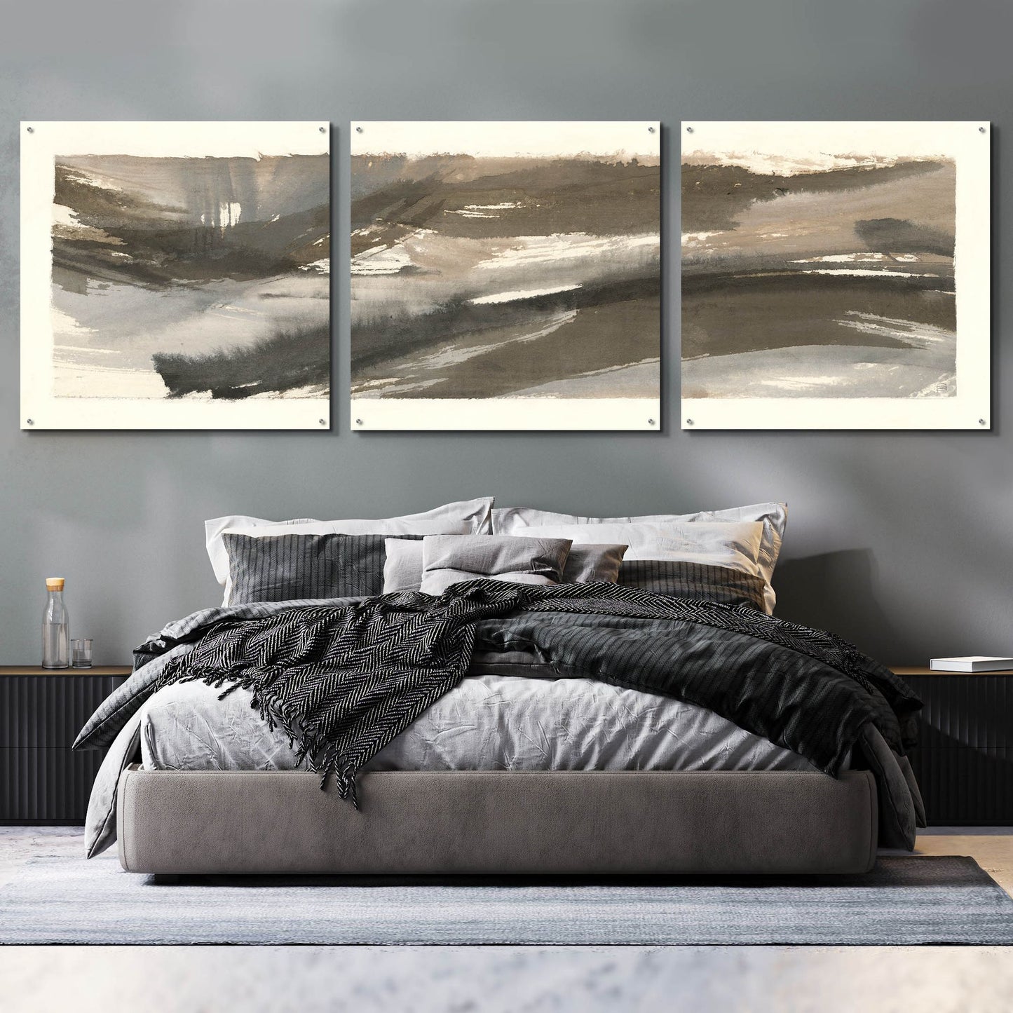 Epic Art 'Brushscape IV' by Chris Paschke, Acrylic Glass Wall Art, 3 Piece Set,108x36