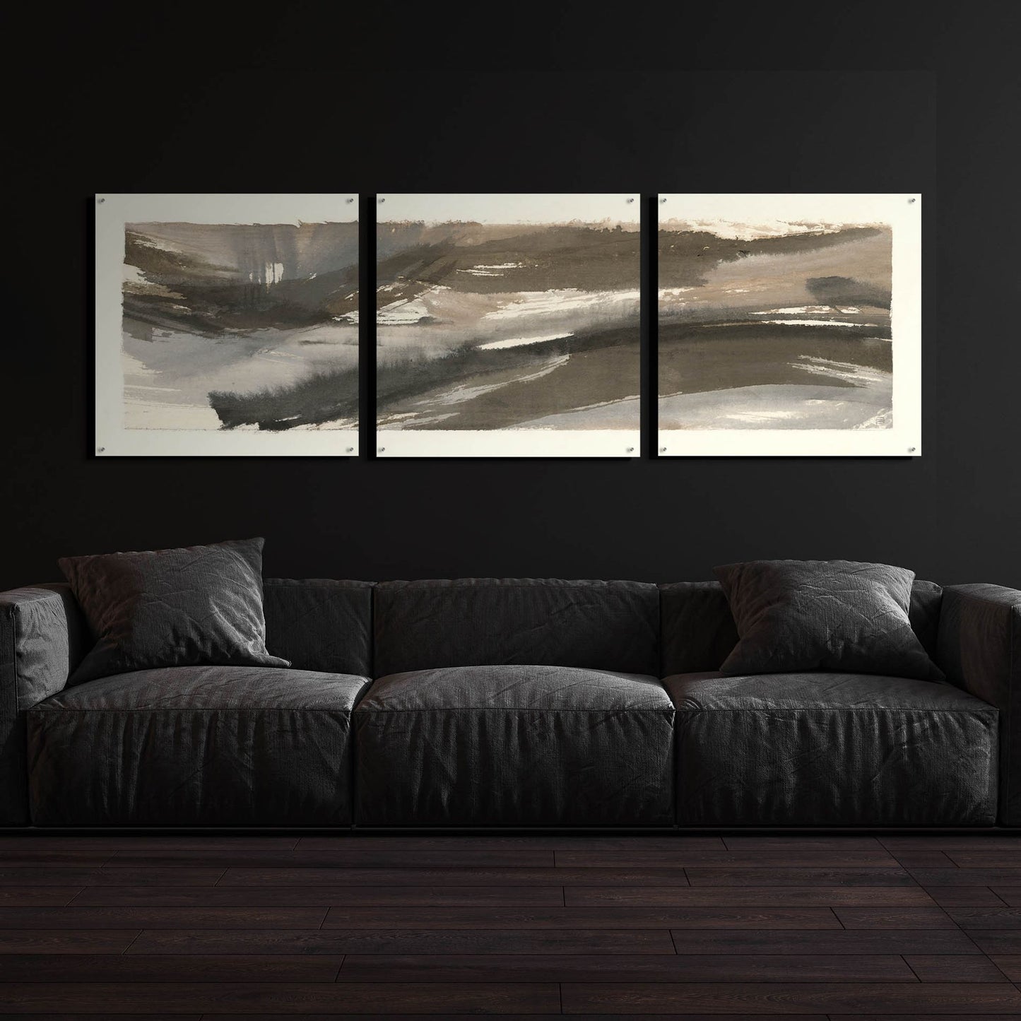 Epic Art 'Brushscape IV' by Chris Paschke, Acrylic Glass Wall Art, 3 Piece Set,108x36